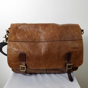 Fossil Leather Messenger Laptop Bag
